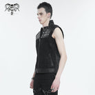 DEVIL FASHION Men's Punk Stand Collar Studded Vest