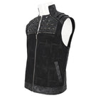 DEVIL FASHION Men's Punk Stand Collar Studded Vest