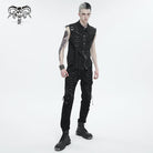 DEVIL FASHION Men's Punk Strappy Distressed Pants