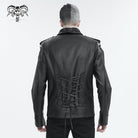 DEVIL FASHION Men's Punk Studded Strap Jacket
