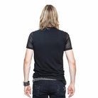 DEVIL FASHION Men's Short Sleeve Mesh Band Punk T-Shirt
