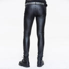 DEVIL FASHION Men's Skinny Punk Striped Trousers