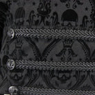 DEVIL FASHION Men's String and Grommet Lacing Gothic Self Patterned Shirt