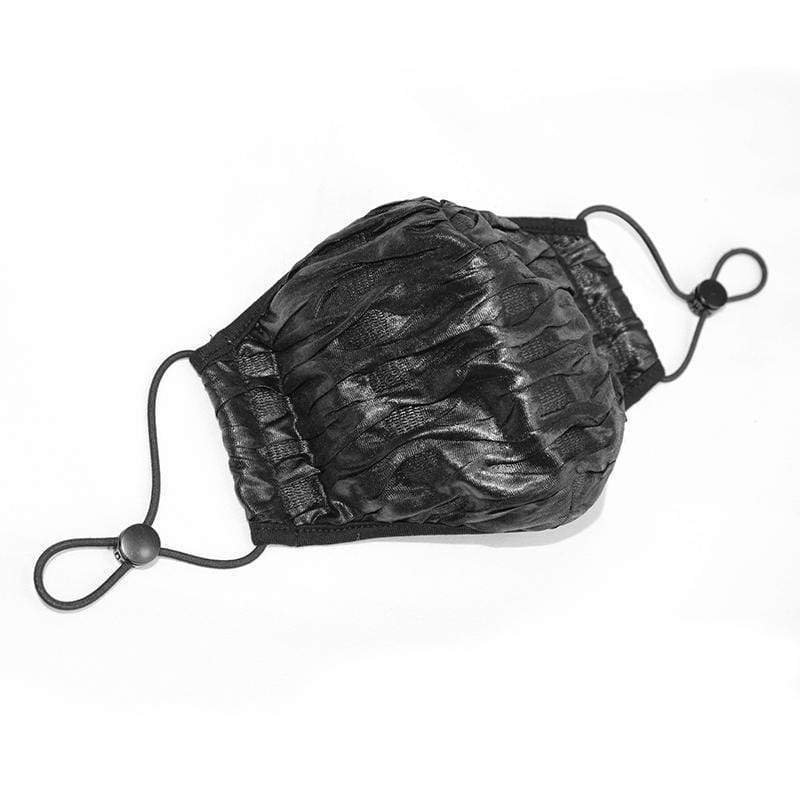Unisex Gothic Solid Smooth Folds Masks With Disposable Filter Insert Set of two