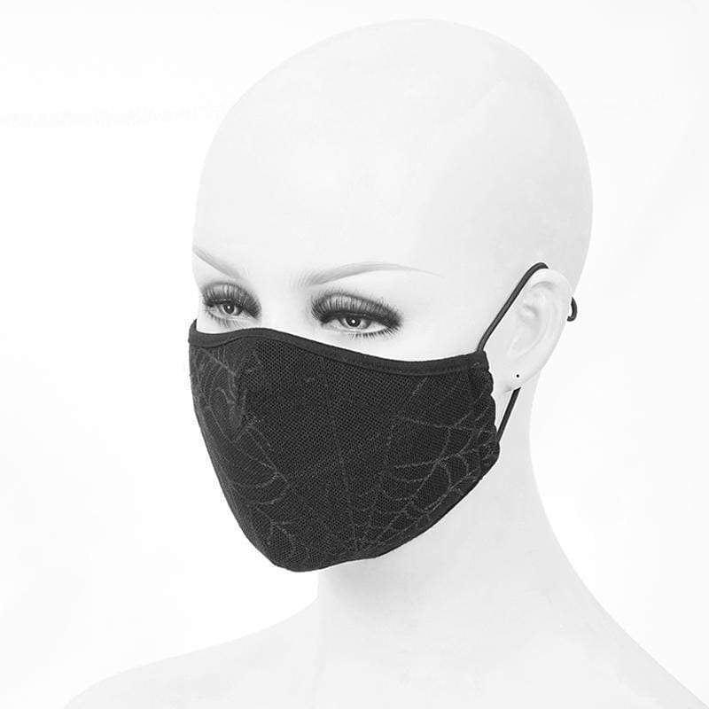 Unisex Gothic Spider Web Masks With Disposable Filter Insert Set of two