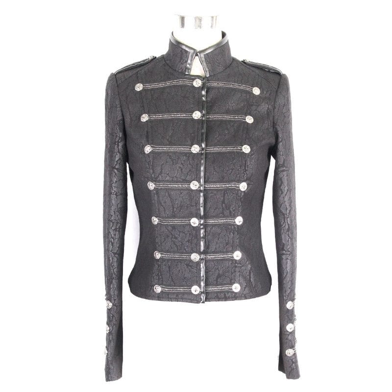 DEVIL FASHION Women's Asymmetric Button Up Punk Jacket