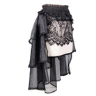 DEVIL FASHION Women's Asymmetric Lace and Net Goth Skirt
