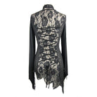 DEVIL FASHION Women's Asymmetric Lace Trimmed Goth Top