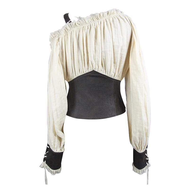 DEVIL FASHION Women's Denim Laced Punk Shirt