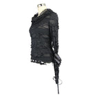 DEVIL FASHION Women's Distressed Hooded Punk Goth Top