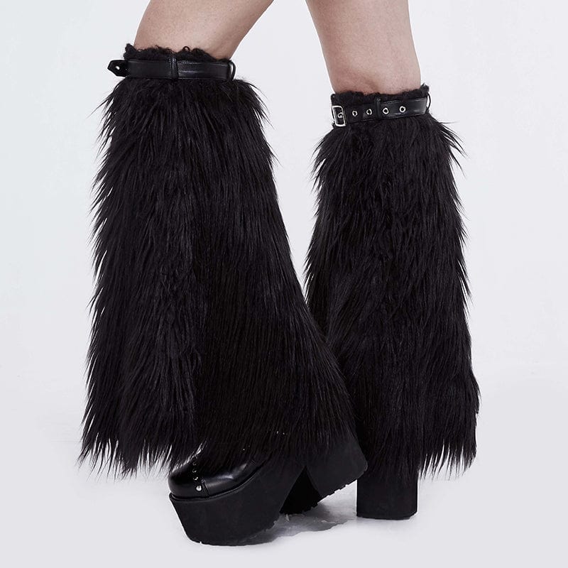 DEVIL FASHION Women's Faux Fur Leg Warmer