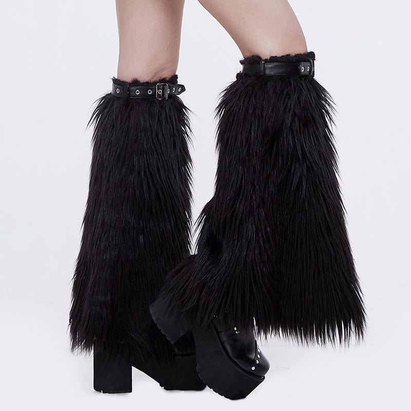 DEVIL FASHION Women's Faux Fur Leg Warmer