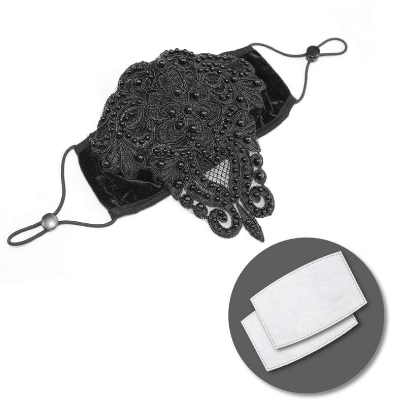 Women's Floral Lace Applique Masks With Disposable Filter Insert Set of two