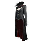 DEVIL FASHION Women's Goth Frock Coat With Stand Up Collar