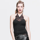 DEVIL FASHION Women's Goth Halter Neck T-Shirt