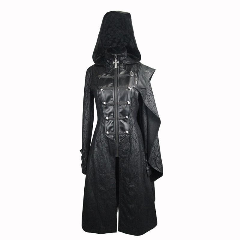 DEVIL FASHION Women's Goth Hooded Princess Coat With  Pelisse