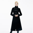 DEVIL FASHION Women's Goth Princess Cut Coat With Elaborate Frog Closure