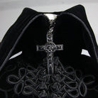 DEVIL FASHION Women's Goth Princess Cut Coat With Elaborate Frog Closure