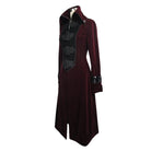DEVIL FASHION Women's Goth Princess Cut Coat With Elaborate Frog Closure