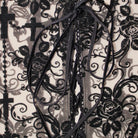 DEVIL FASHION Women's Goth Sheer Floral Lace Leggings