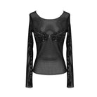 DEVIL FASHION Women's Goth Skull Sheer Mesh Tops