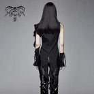 Women's Goth Stand Collar Ruffles Sleeveless Shirt