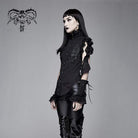 Women's Goth Stand Collar Ruffles Sleeveless Shirt