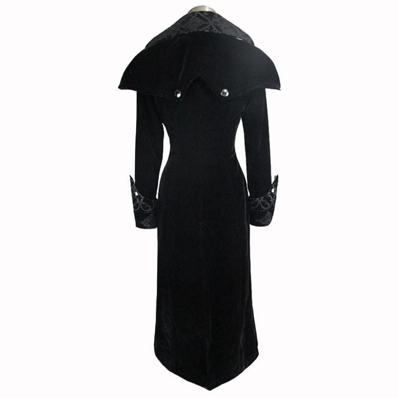 DEVIL FASHION Women's Goth Velvet Tail Coat