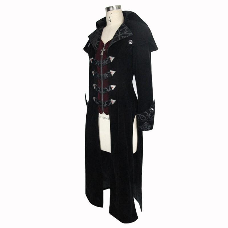 DEVIL FASHION Women's Goth Velvet Tail Coat