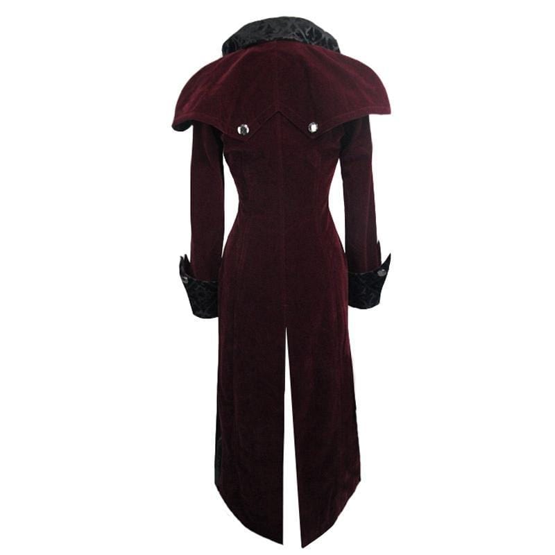 DEVIL FASHION Women's Goth Velvet Tail Coat