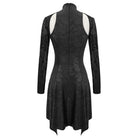 DEVIL FASHION Women's Gothic Asymmetrical Flared Long Sleeved Dresses with Tear-Drop Cut-out Details