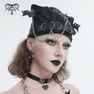 DEVIL FASHION Women's Gothic Batwing Buckle Hat with Chain