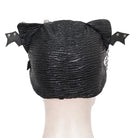 DEVIL FASHION Women's Gothic Batwing Buckle Hat with Chain