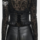 DEVIL FASHION Women's Gothic Beads Ruffled Belt