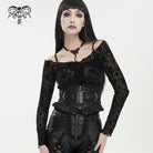 DEVIL FASHION Women's Gothic Beads Ruffled Belt