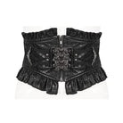 DEVIL FASHION Women's Gothic Beads Ruffled Belt