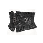 DEVIL FASHION Women's Gothic Beads Ruffled Belt
