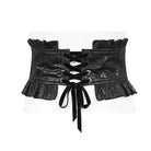 DEVIL FASHION Women's Gothic Beads Ruffled Belt
