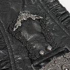 DEVIL FASHION Women's Gothic Beads Ruffled Belt