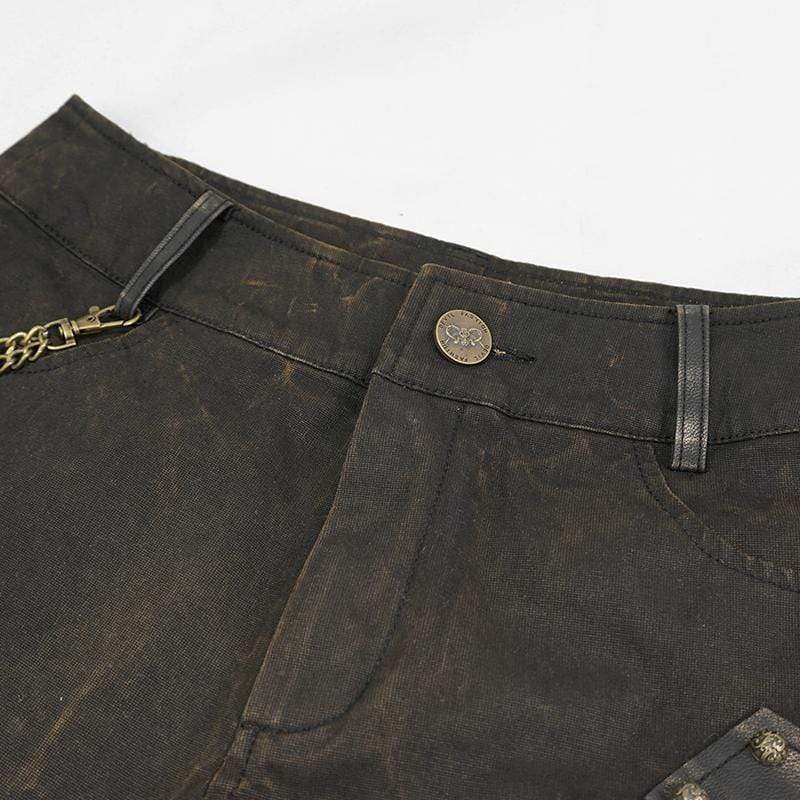 Women's Gothic Black and Copper Rivets Studded Shorts