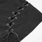 Women's Gothic Black Faux Leather and Lacing Detailed Short Skirts