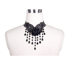 DEVIL FASHION Women's Gothic Black Rose Lace Choker
