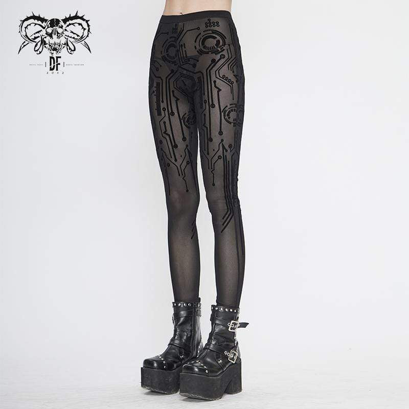 Women's Gothic Black Sexy Net Lace Leggings