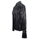 Women's Gothic Black Shimmer Long Ruffle Sleeved Shirts