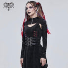 Women's Gothic Bone Printed Strappy Zipper Cape
