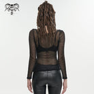 DEVIL FASHION Women's Gothic Buckle Mesh Shirt
