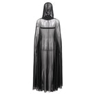 Women's Gothic Buckles Sheer Long Cloak with Hood