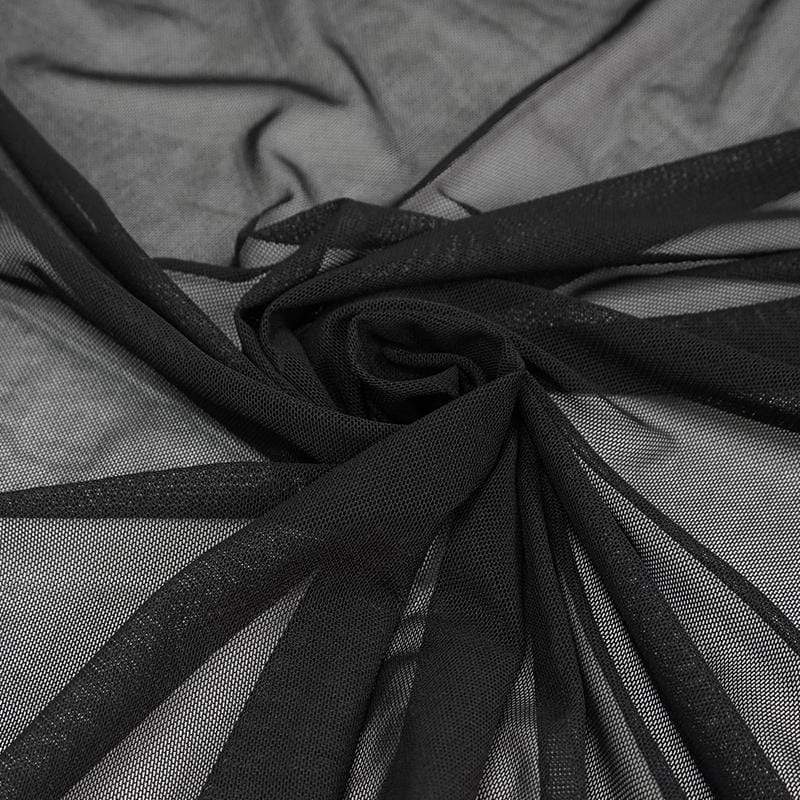 Women's Gothic Buckles Sheer Long Cloak with Hood