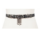 DEVIL FASHION Women's Gothic Crystal Stone Elastic Belt