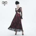 DEVIL FASHION Women's Gothic Cutout Beaded Lace Dress